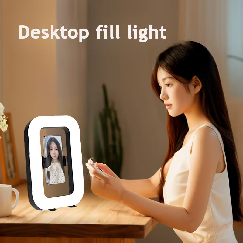 Ring Light Dreptunghiular cu Suport Telefon