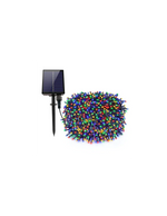 Instalatie cu incarcare solara, 500 LED, 50 metri, Multicolor, 12-14 ore de functionare