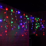 Instalatie cu incarcare solara 12 metri franjuri ,300 led diverse culori