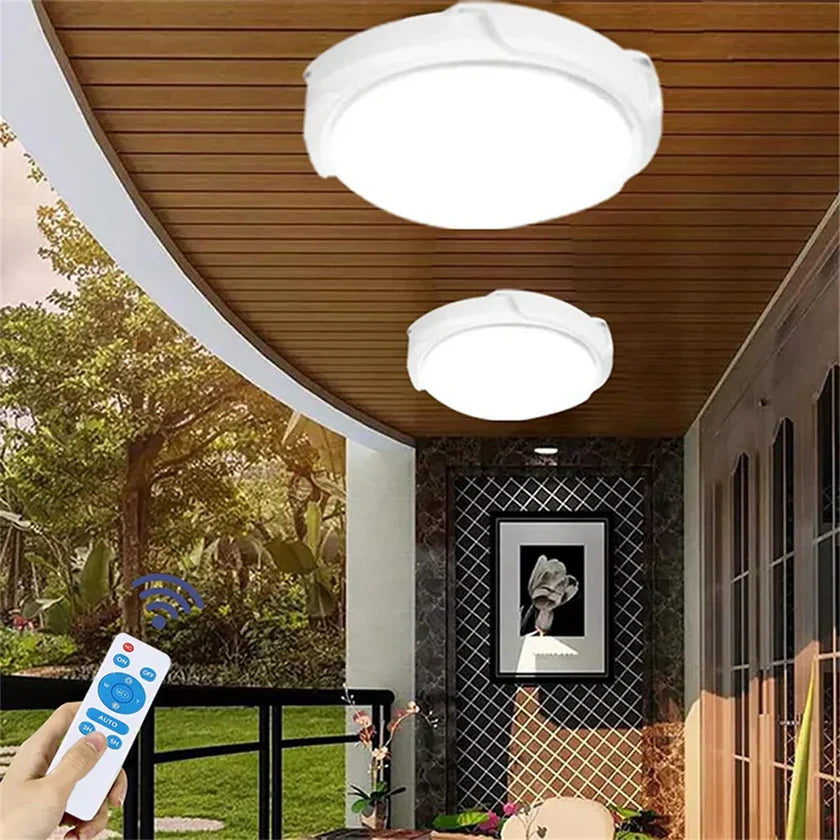 Plafoniera solara 100W Jortan, 108 LED, cu senzor de amurg incorporat si telecomanda + Lampa solara cu 100 LED CADOU