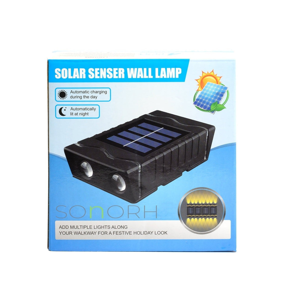 Set 4 x Lampa Solara 4 LED Lumina Bidirectionala, Alb cald
