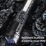 Lanterna calatorii, PVC, Incarcare USB, KH-W519, 800 lumeni, Argintiu