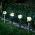 Set 4 lampi solare, I 36 cm, efect sticla crapata
