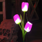 1+1 CADOU Lampa solara LED cu flori, 75x5x5cm, IP65, pentru decorare gradina, mov