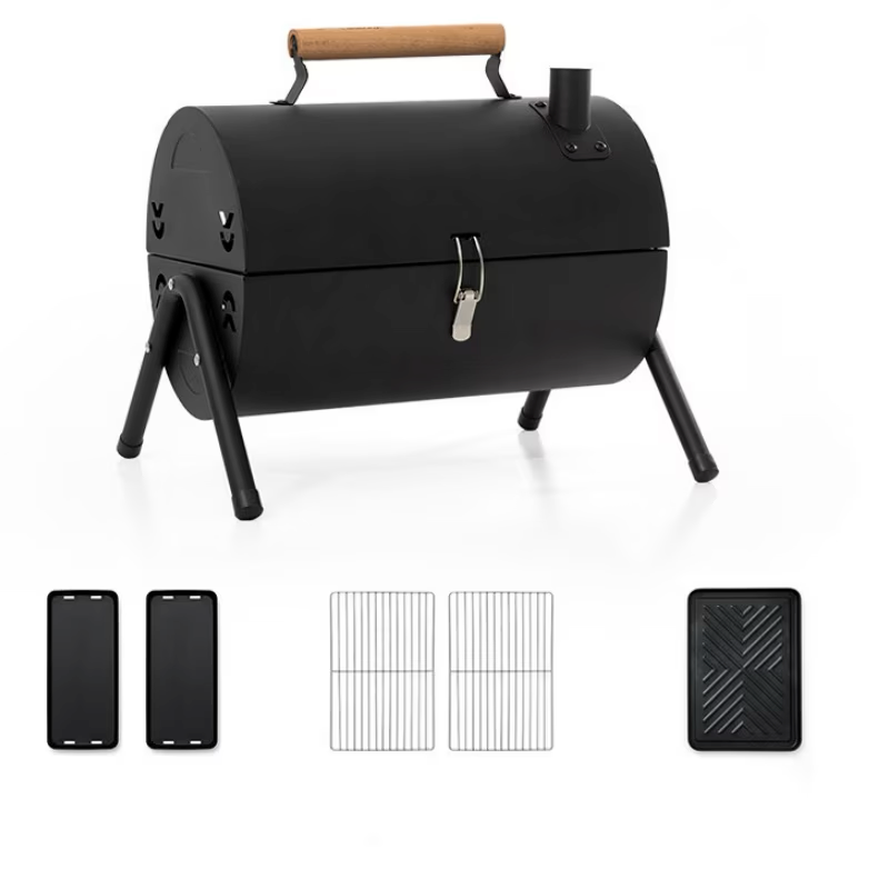 Gratar portabil pe carbuni, 2 zone de gatit, 38 cm