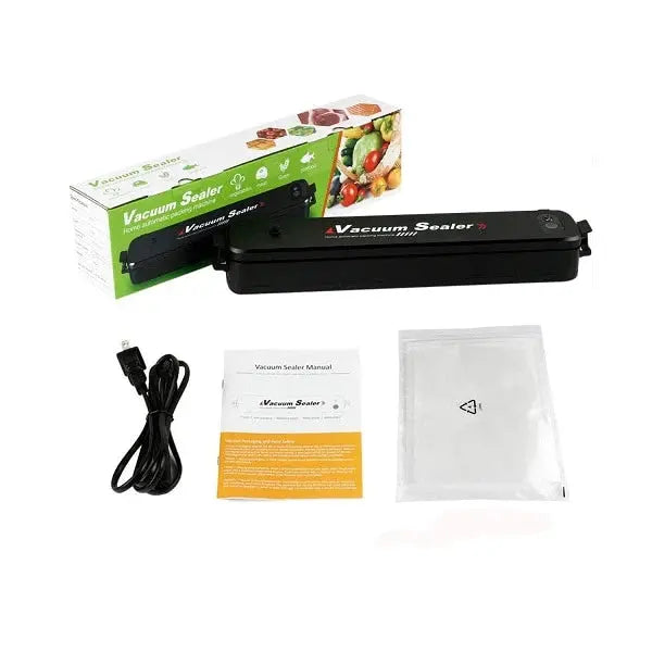 Aparat de sigilat si vidat Vacuum Sealer S, 90W, 5 pungi incluse + Set 4 suporti anti-zgomot și anti vibratii pentru mașina de spălat
