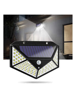 Pachet 2+2 CADOU Lampa 100 LED cu panou solar, senzor de miscare