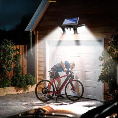 Lampa Solara, de Exterior cu 3 Capete, LED, Incarcare Solara