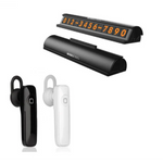 Pachet promotional Compresor auto profesional, 12V, 35 l pe minut + Casca bluetooth handsfree + Suport numar telefon parcare CADOU