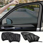 Set 4 Parasolare auto, termoizolante, protectie UV, Negru + Suport numar de telefon CADOU