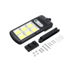 Set 4 X Proiector solar 6 celule, 30W, 120 LED, cu senzor de miscare + Lanterna multifuntionala Swat CADOU