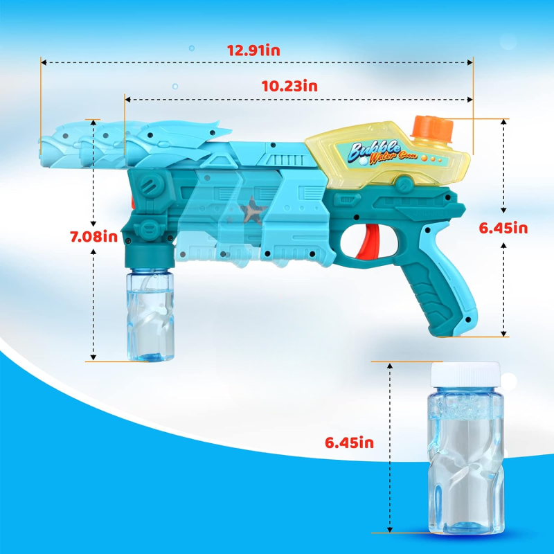 Jucarie 2 in 1 pentru copii, cu jet de apa si baloane sapun